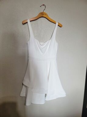 White Sleeveless Tiered Dress